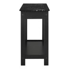 Console de rangement de style transitionnel avec plateau aspect marbre et tiroir