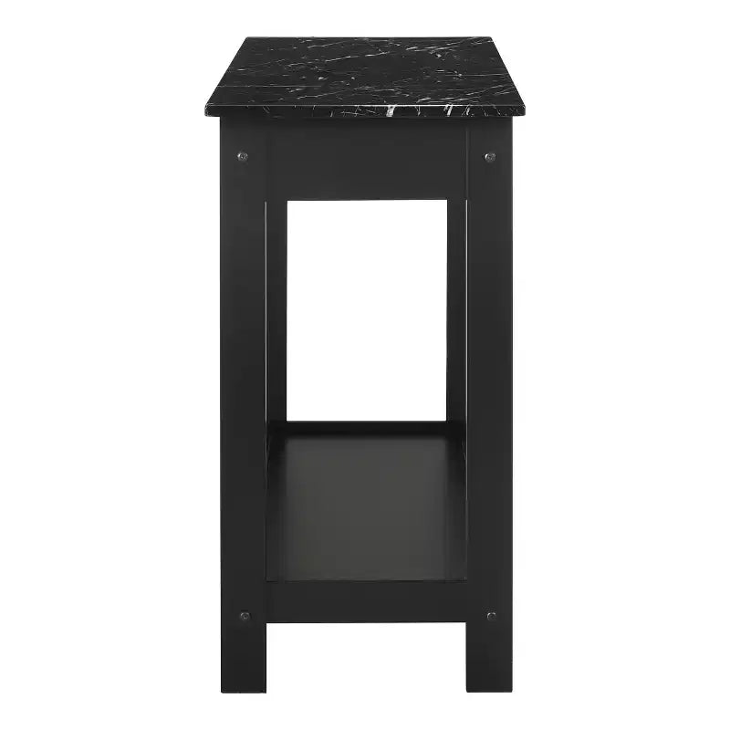 Console de rangement de style transitionnel avec plateau aspect marbre et tiroir