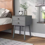 Table de chevet à 2 tiroirs – Rangement compact pour chambre à coucher avec cadre en bois