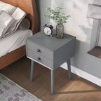 Table de chevet à 2 tiroirs – Rangement compact pour chambre à coucher avec cadre en bois