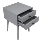 Table de chevet à 2 tiroirs – Rangement compact pour chambre à coucher avec cadre en bois