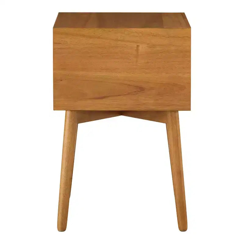Table de chevet à 2 tiroirs – Rangement compact pour chambre à coucher avec cadre en bois
