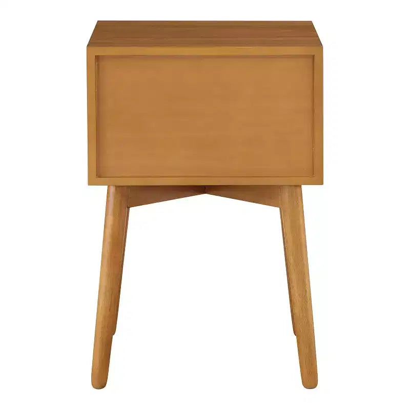 Table de chevet à 2 tiroirs – Rangement compact pour chambre à coucher avec cadre en bois