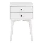 Table de chevet à 2 tiroirs – Rangement compact pour chambre à coucher avec cadre en bois
