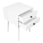 Table de chevet à 2 tiroirs – Rangement compact pour chambre à coucher avec cadre en bois