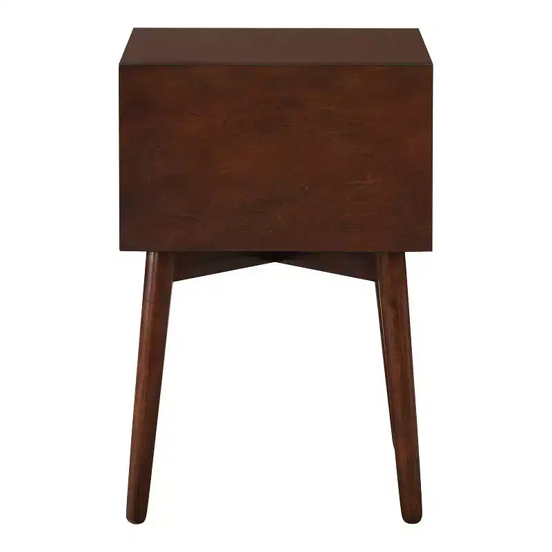 Table de chevet à 2 tiroirs – Rangement compact pour chambre à coucher avec cadre en bois