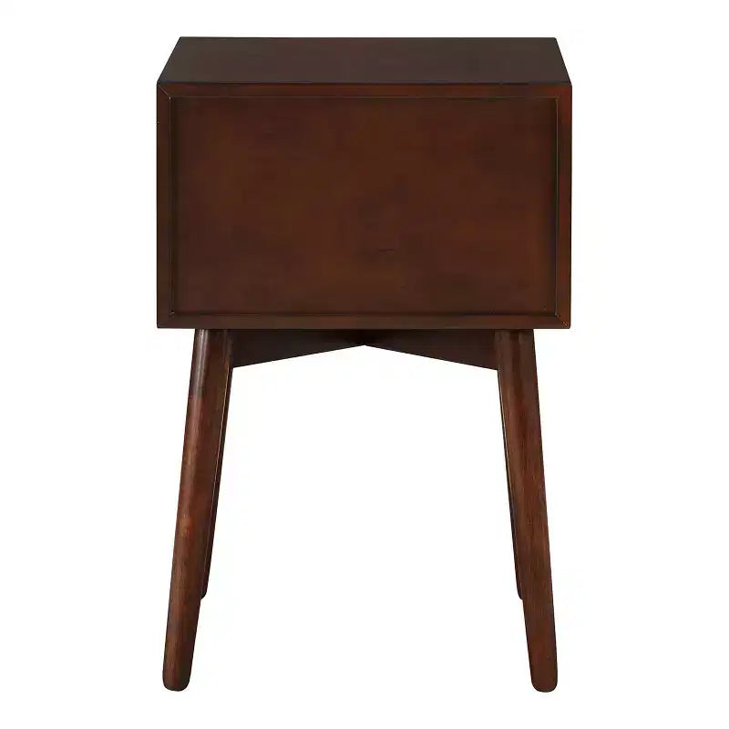 Table de chevet à 2 tiroirs – Rangement compact pour chambre à coucher avec cadre en bois
