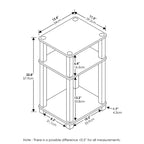 Table d'appoint industrielle à 3 niveaux avec étagère ouverte – Pin Ambré/Noir