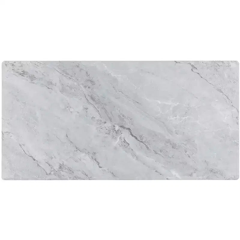 Table basse rectangulaire moderne – Plateau en faux marbre avec compartiment de rangement ouvert
