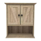 Armoire de toilette murale avec étagère réglable et portes à fermeture magnétique