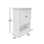 Armoire de toilette murale avec étagère réglable et portes à fermeture magnétique