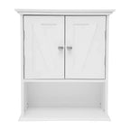 Armoire de toilette murale avec étagère réglable et portes à fermeture magnétique