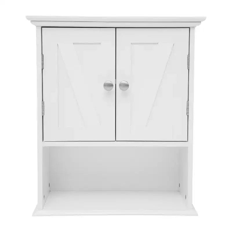 Armoire de toilette murale avec étagère réglable et portes à fermeture magnétique