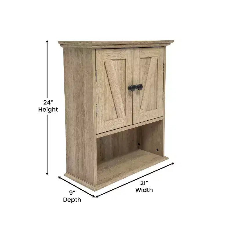 Armoire de toilette murale avec étagère réglable et portes à fermeture magnétique