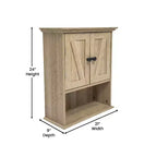 Armoire de toilette murale avec étagère réglable et portes à fermeture magnétique