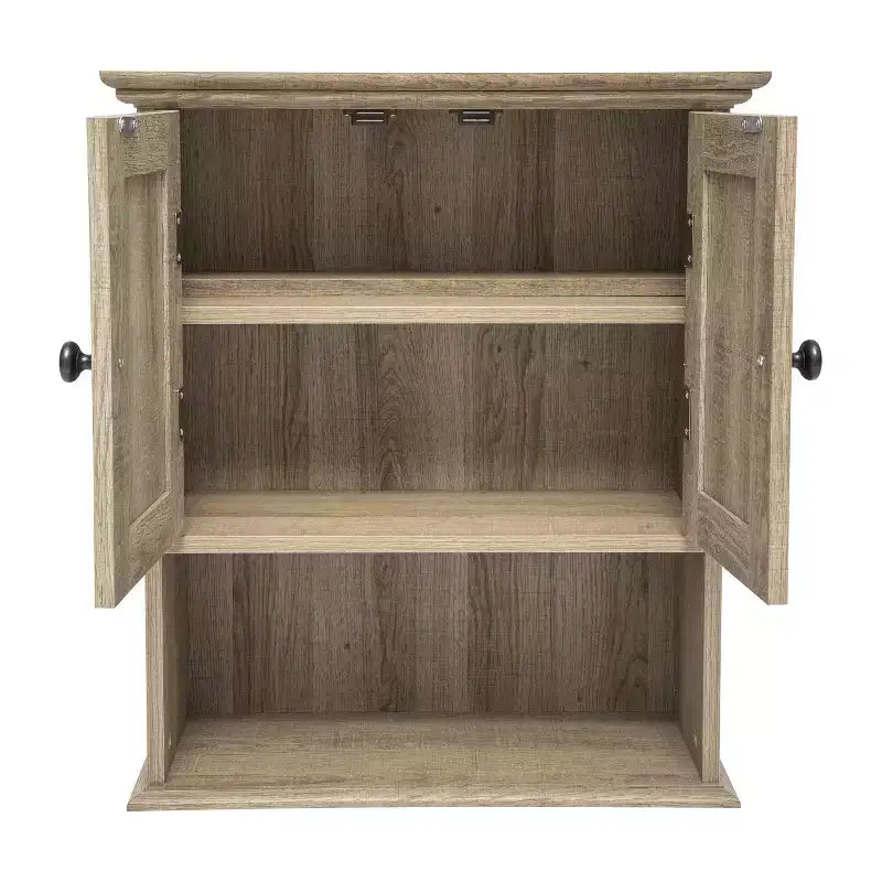 Armoire de toilette murale avec étagère réglable et portes à fermeture magnétique