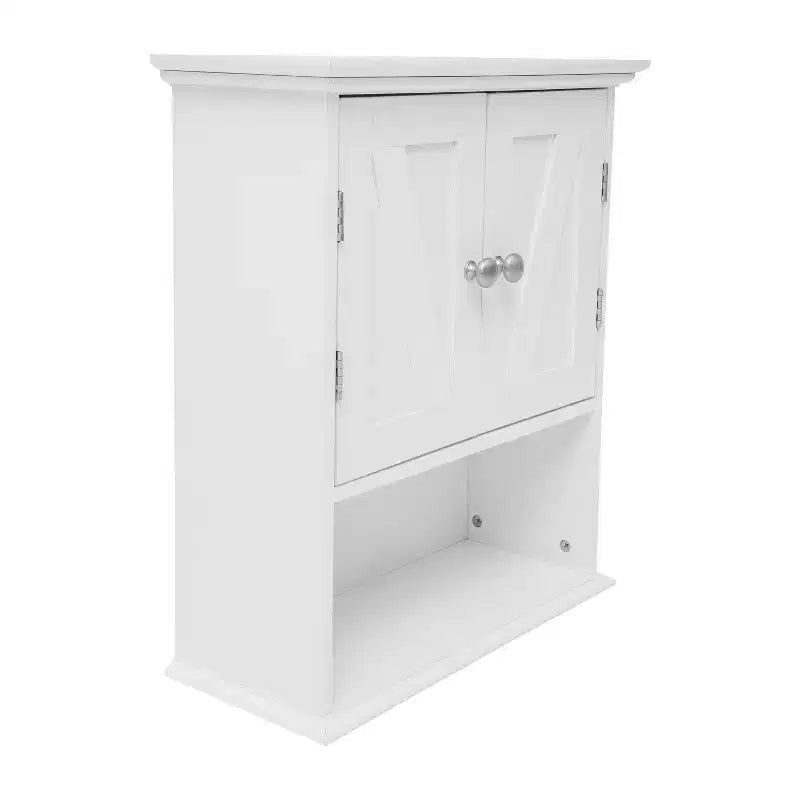 Armoire de toilette murale avec étagère réglable et portes à fermeture magnétique