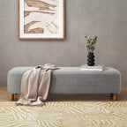 Banc ottoman rembourré en bois de 60" – Coussin en mousse, cadre en pin et contreplaqué, capacité de 250 lb