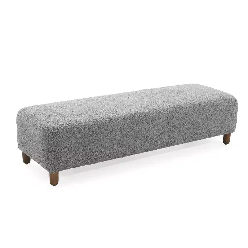 Banc ottoman rembourré en bois de 60" – Coussin en mousse, cadre en pin et contreplaqué, capacité de 250 lb