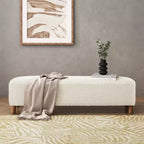 Banc ottoman rembourré en bois de 60" – Coussin en mousse, cadre en pin et contreplaqué, capacité de 250 lb