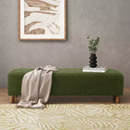 Banc ottoman rembourré en bois de 60" – Coussin en mousse, cadre en pin et contreplaqué, capacité de 250 lb
