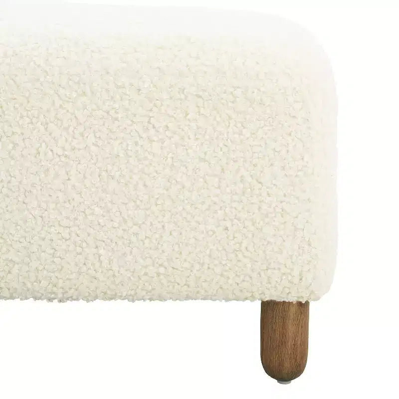 Banc ottoman rembourré en bois de 60" – Coussin en mousse, cadre en pin et contreplaqué, capacité de 250 lb