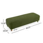 Banc ottoman rembourré en bois de 60" – Coussin en mousse, cadre en pin et contreplaqué, capacité de 250 lb