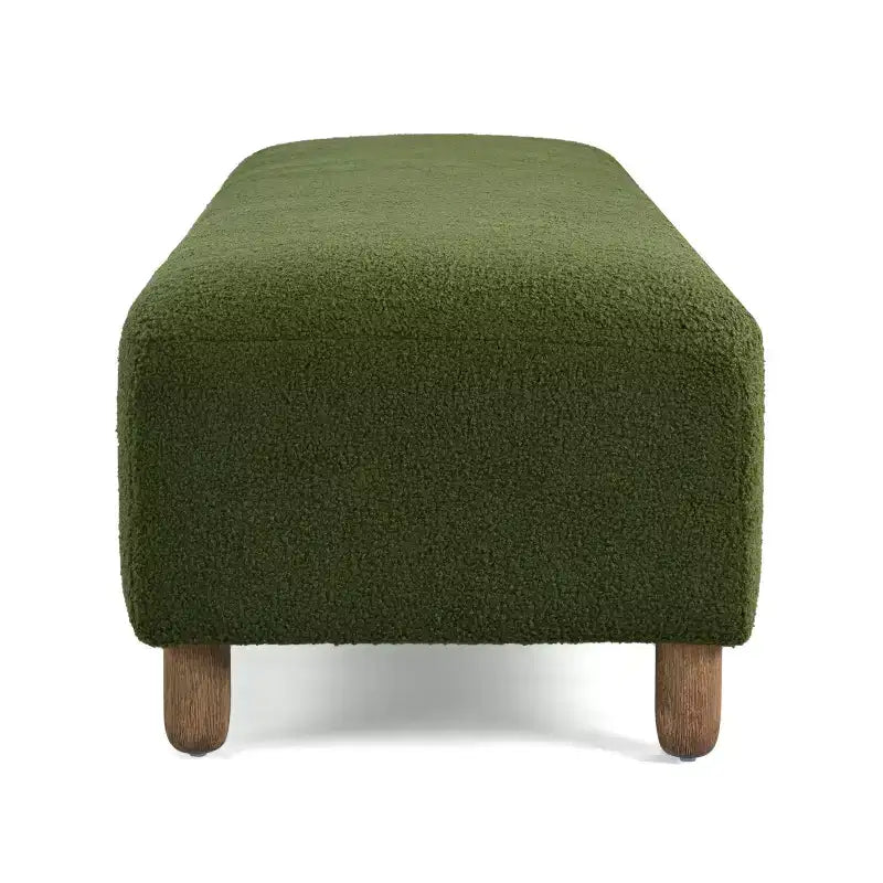 Banc ottoman rembourré en bois de 60" – Coussin en mousse, cadre en pin et contreplaqué, capacité de 250 lb