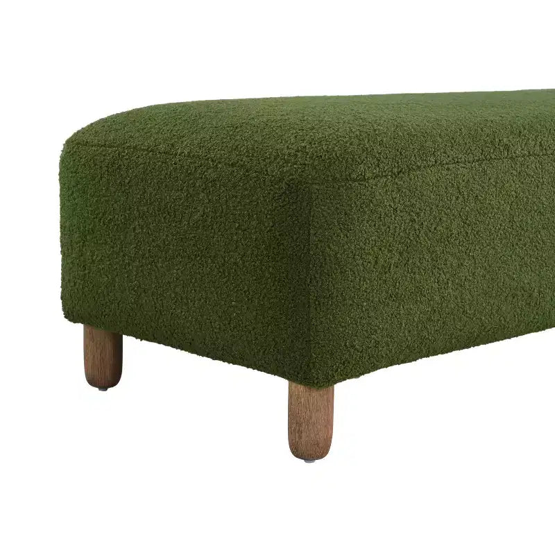 Banc ottoman rembourré en bois de 60" – Coussin en mousse, cadre en pin et contreplaqué, capacité de 250 lb