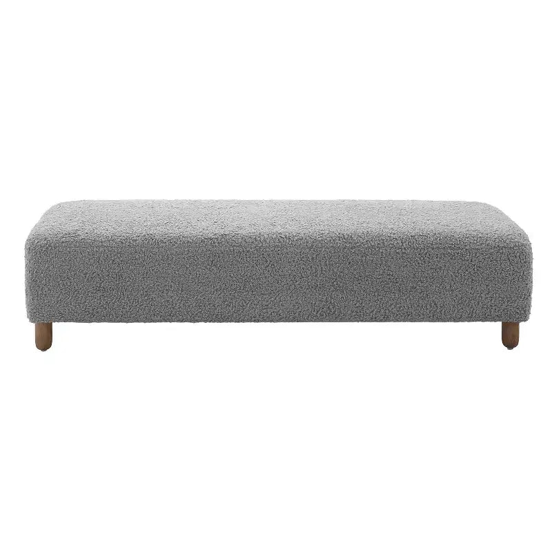 Banc ottoman rembourré en bois de 60" – Coussin en mousse, cadre en pin et contreplaqué, capacité de 250 lb