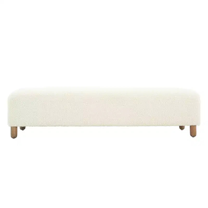 Banc ottoman rembourré en bois de 60" – Coussin en mousse, cadre en pin et contreplaqué, capacité de 250 lb
