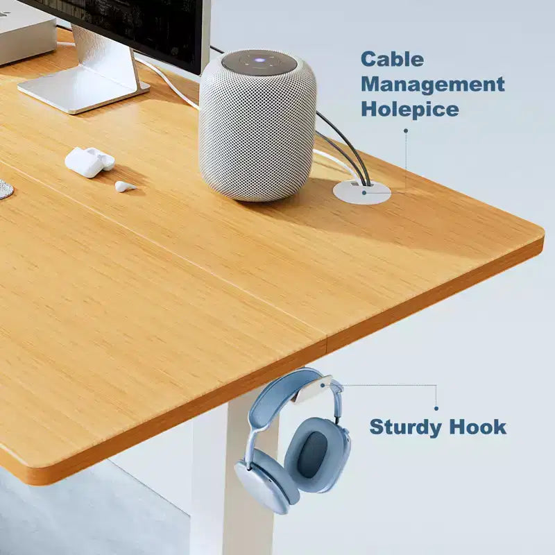 Bureau assis-debout électrique à hauteur réglable de 140 cm de large avec écran LED et boutons de mémoire