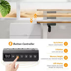 Bureau assis-debout électrique à hauteur réglable de 140 cm de large avec écran LED et boutons de mémoire