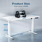 Bureau assis-debout électrique à hauteur réglable de 140 cm de large avec écran LED et boutons de mémoire
