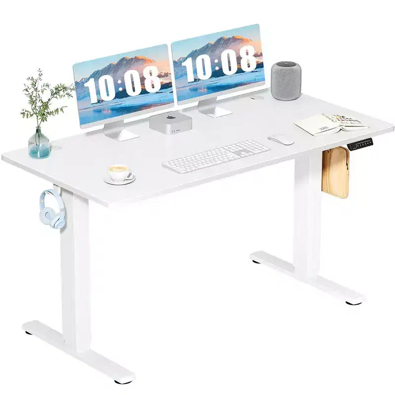 Bureau assis-debout électrique à hauteur réglable de 140 cm de large avec écran LED et boutons de mémoire