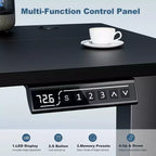 Bureau assis-debout électrique à hauteur réglable de 140 cm de large avec écran LED et boutons de mémoire