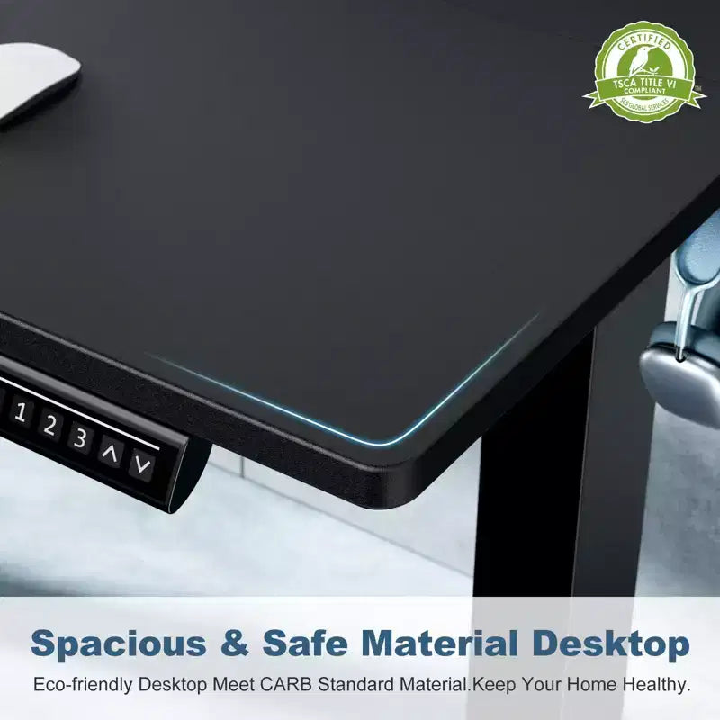 Bureau assis-debout électrique à hauteur réglable de 140 cm de large avec écran LED et boutons de mémoire