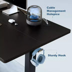 Bureau assis-debout électrique à hauteur réglable de 140 cm de large avec écran LED et boutons de mémoire