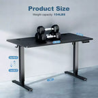 Bureau assis-debout électrique à hauteur réglable de 140 cm de large avec écran LED et boutons de mémoire