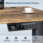 Bureau assis-debout électrique à hauteur réglable de 140 cm de large avec écran LED et boutons de mémoire