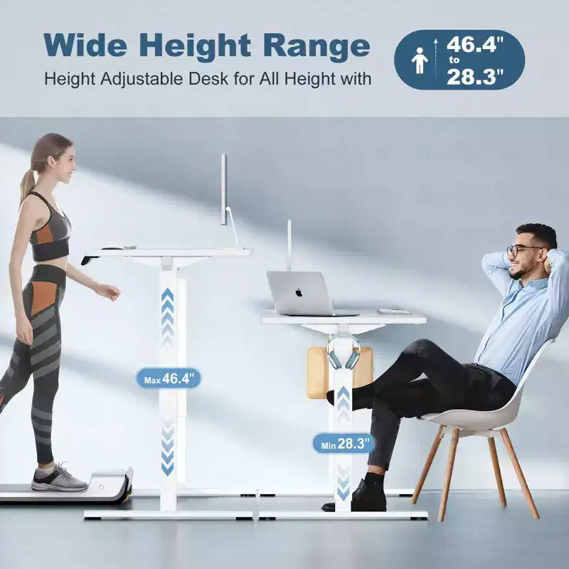Bureau assis-debout électrique à hauteur réglable de 140 cm de large avec écran LED et boutons de mémoire