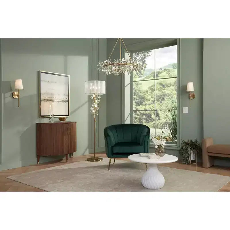 Table d'appoint de luxe or avec plateau en acrylique et base en verre de 62,87 cm