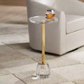 Table d'appoint de luxe or avec plateau en acrylique et base en verre de 62,87 cm