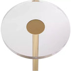Table d'appoint de luxe or avec plateau en acrylique et base en verre de 62,87 cm