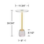 Table d'appoint de luxe or avec plateau en acrylique et base en verre de 62,87 cm