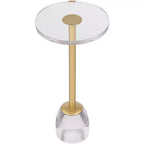 Table d'appoint de luxe or avec plateau en acrylique et base en verre de 62,87 cm