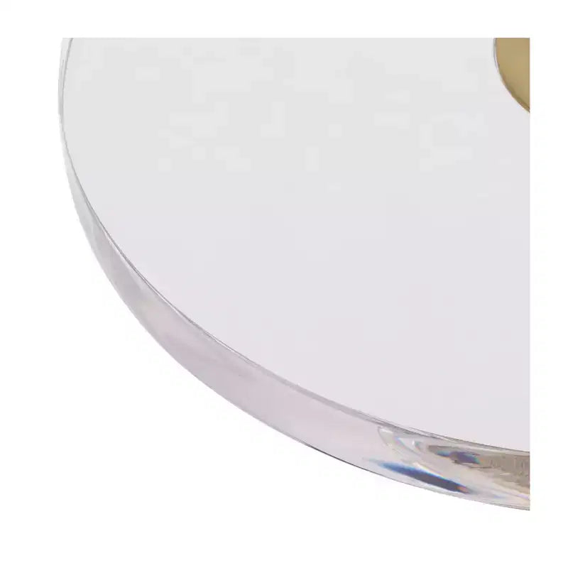 Table d'appoint de luxe or avec plateau en acrylique et base en verre de 62,87 cm