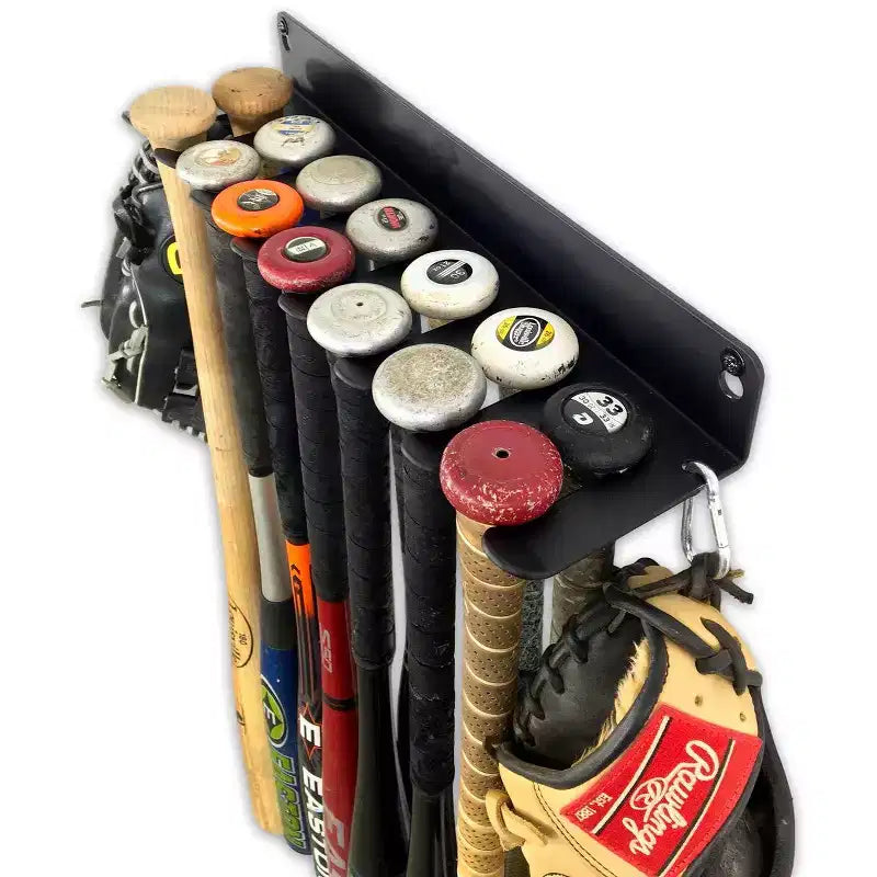 Support mural robuste pour 14 battes de baseball