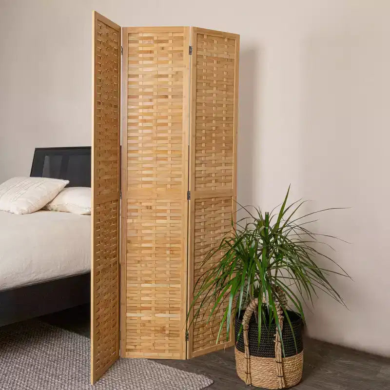 Écran bambou, tressage panier