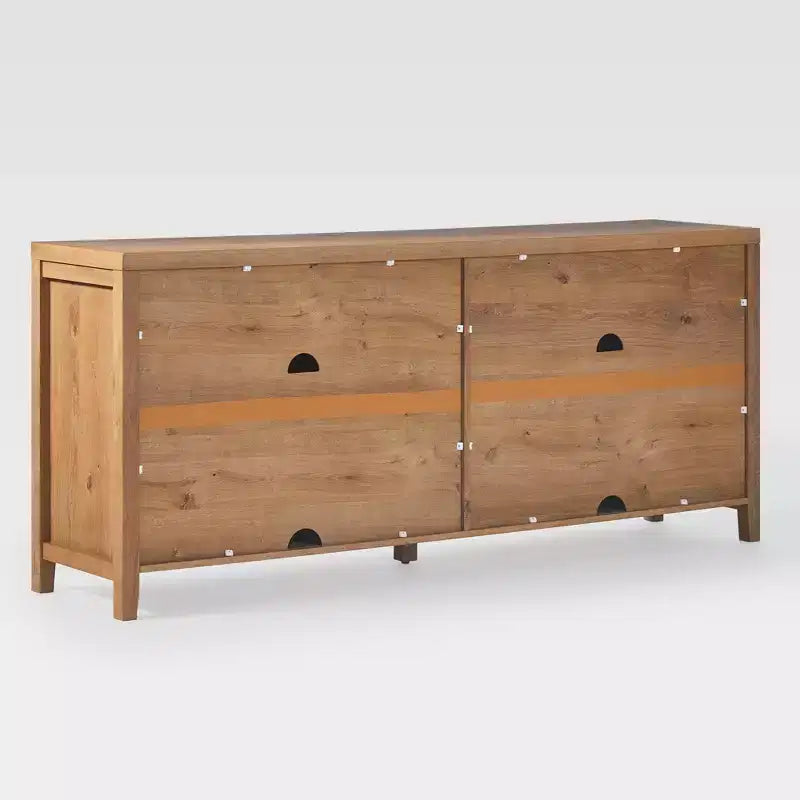 Bahut moderne de 70 po cannelé avec portes arquées
